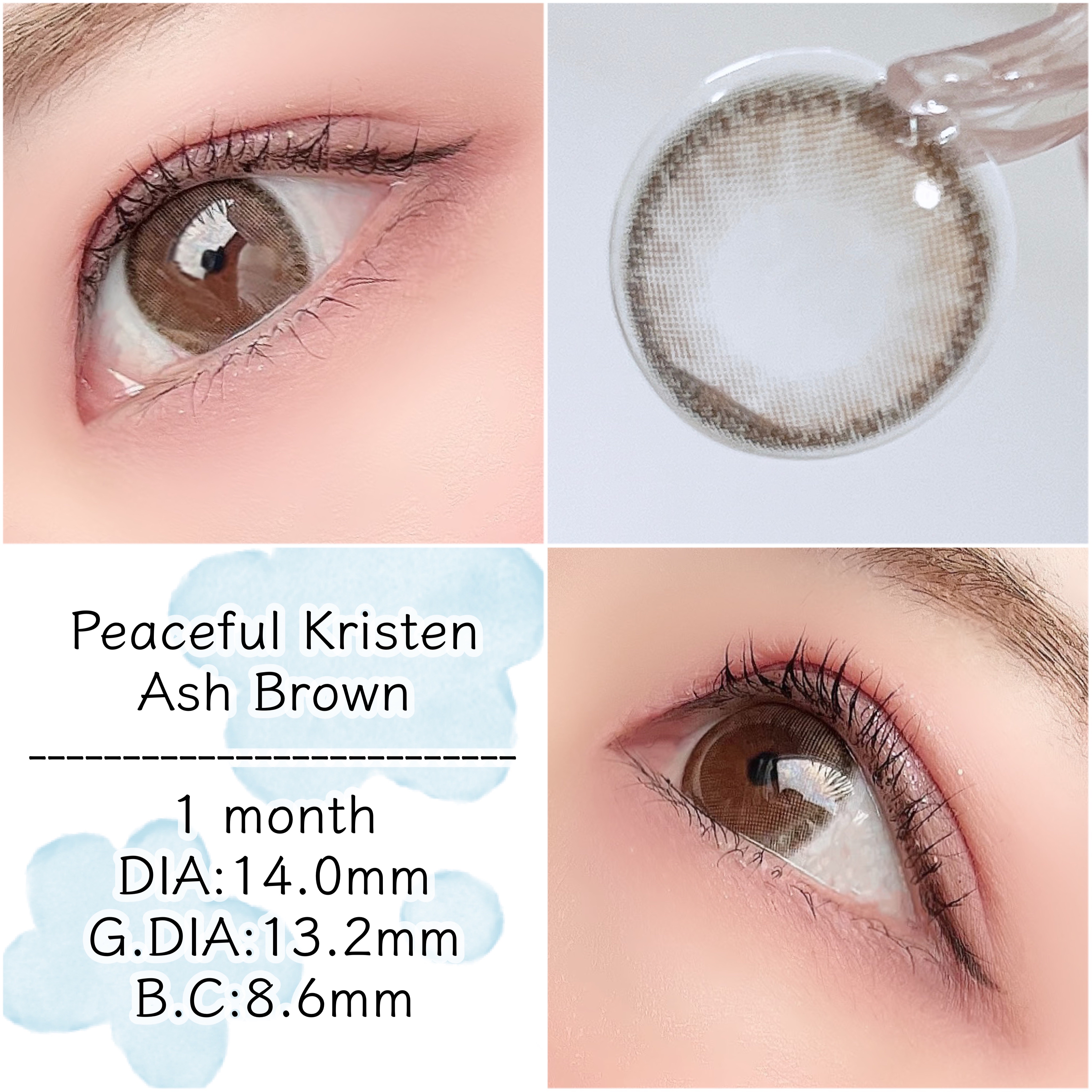 Peaceful Kristen アッシュブラウン/Hapa kristin/カラーコンタクトレンズを使ったクチコミ（2枚目）