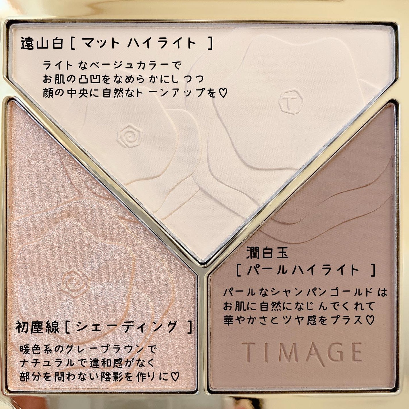 ハイライトシェーディングパレット/TIMAGE/パウダーハイライトを使ったクチコミ(2枚目)