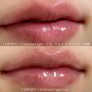 LIP38℃ +UnFrame<ホログラフィック>/UZU BY FLOWFUSHI/リップグロスを使ったクチコミ（2枚目）