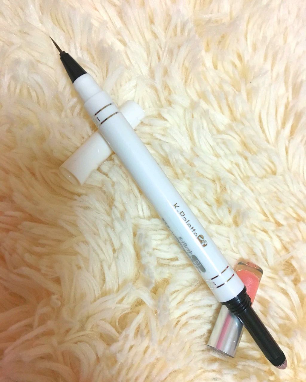 ラスティング3Dシャドウライナー 01 アイシーピンク/K-パレット/リキッドアイライナーを使ったクチコミ（3枚目）