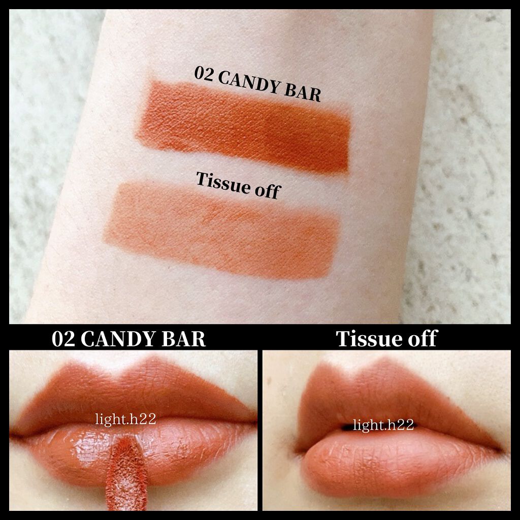 スムースマットリップティント 02 キャンディーバー (オレンジブラウン)/GAB ME/リップティントを使ったクチコミ（3枚目）