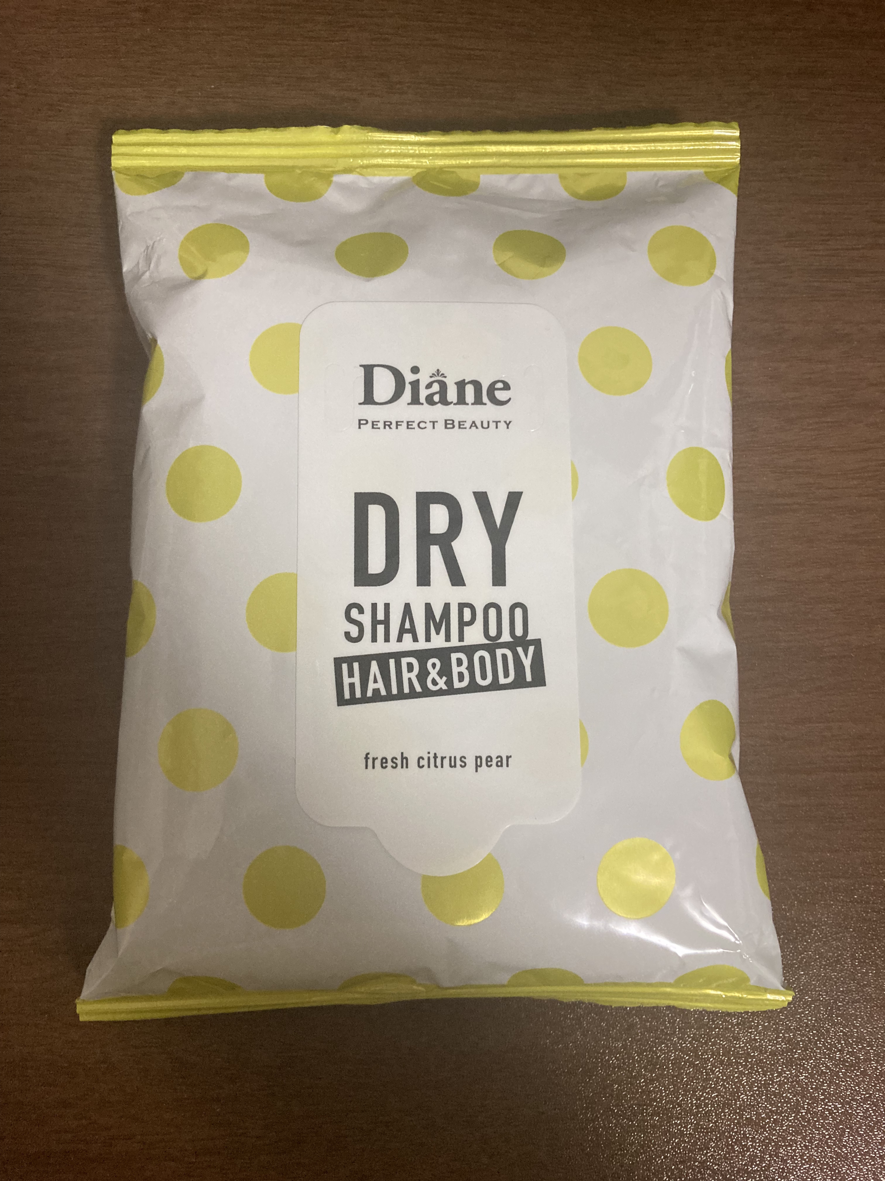 ドライシャンプーシート ヘア＆ボディ フレッシュシトラスペアの香り/ダイアン/ボディシートを使ったクチコミ（1枚目）