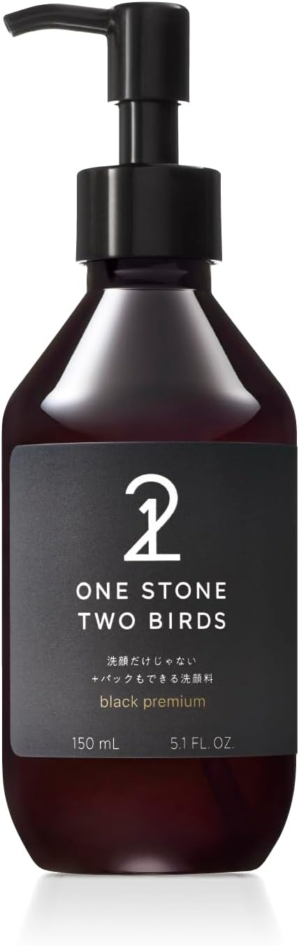 ONE STONE TWO BIRDS 洗顔だけじゃない+パックもできる洗顔料 ブラックプレミアム