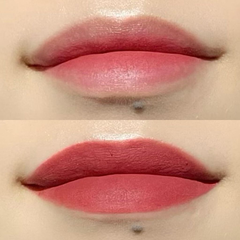 スーパーマットリップ＆チークマッド EM23 カバーガールワイン/INTO U/口紅を使ったクチコミ（3枚目）