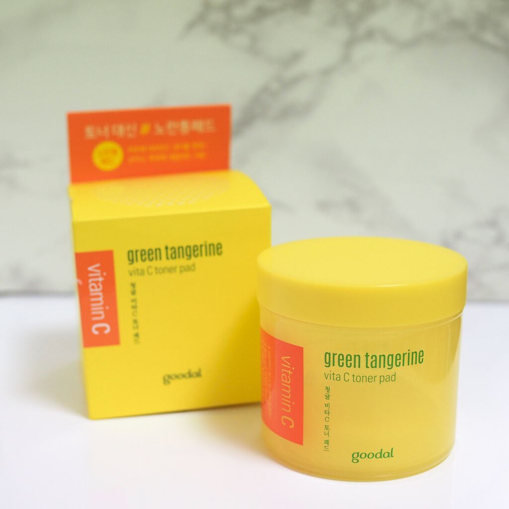 グリーンタンジェリン ビタCダークスポットケアパッド/goodal/トナーパッドを使ったクチコミ（1枚目）