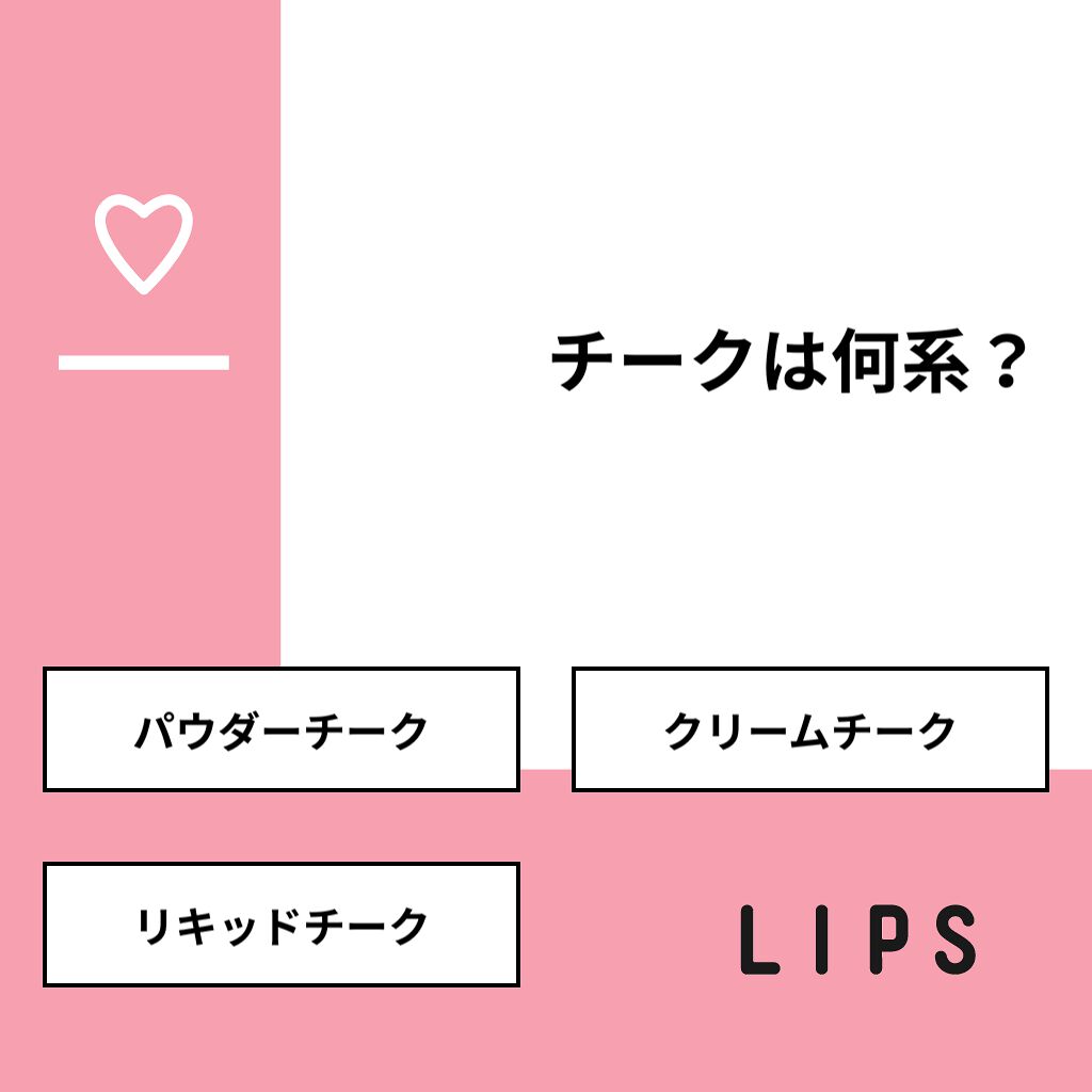 HARU on LIPS 「【質問】チークは何系?【回答】・パウダーチーク:88.9%・ク..」(1枚目)