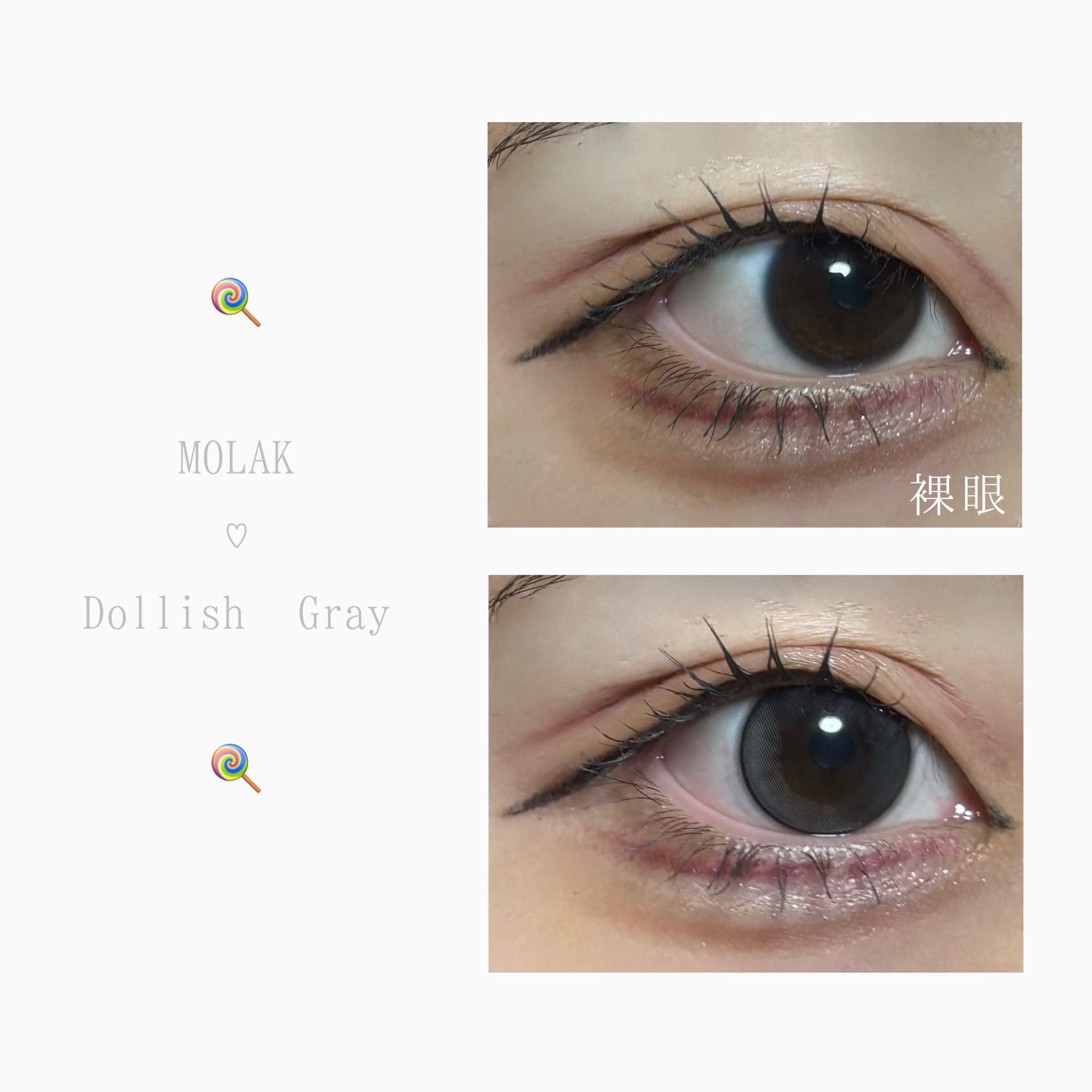 MOLAK 1month ドーリッシュグレー/MOLAK/１ヶ月（１MONTH）カラコンを使ったクチコミ（3枚目）