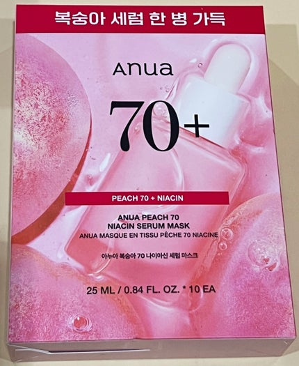 桃70%ナイアシンシートマスク/Anua/シートマスク・パックを使ったクチコミ(1枚目)