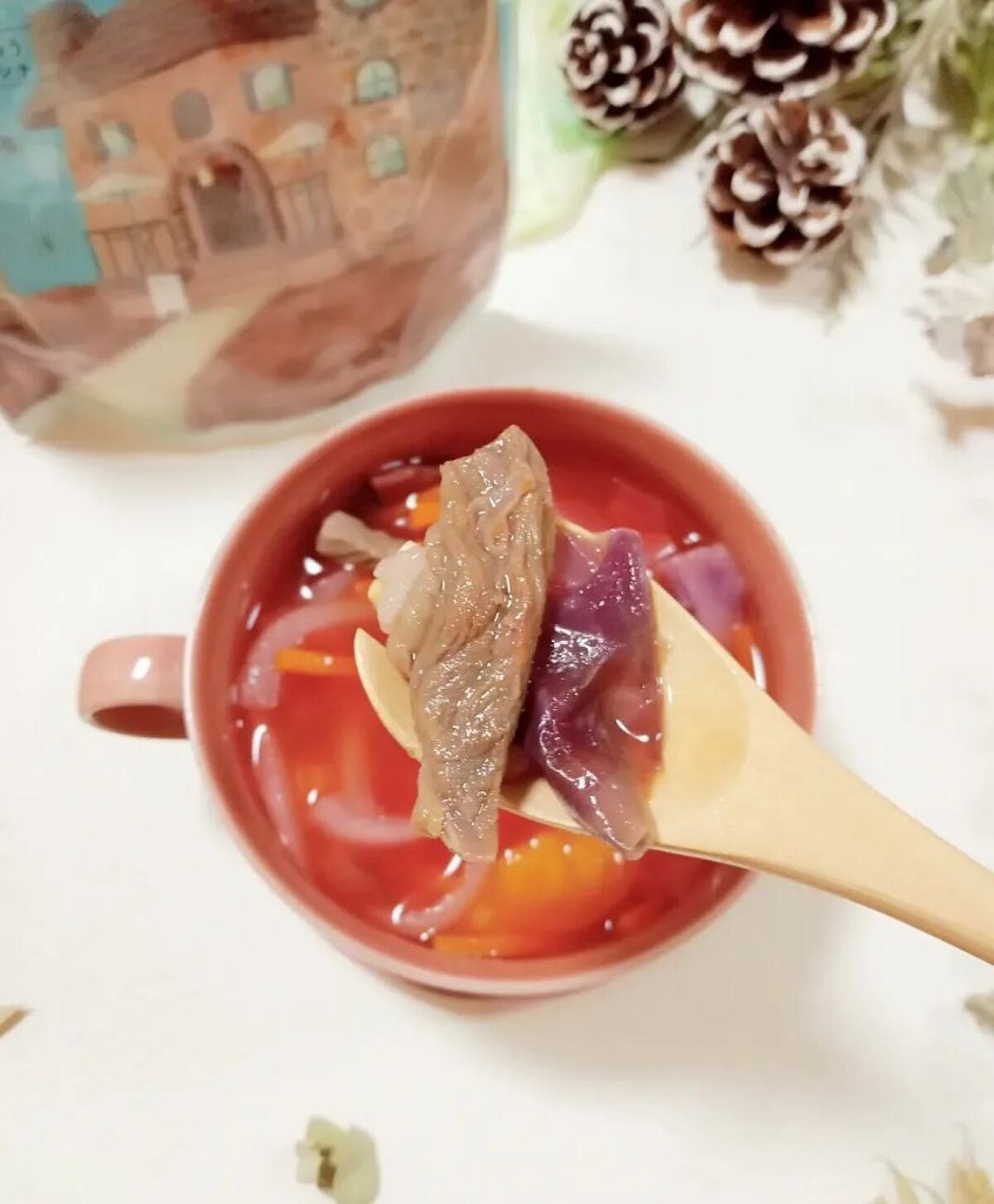 もち麦スープ/ラコックマルシェ/低糖質食品を使ったクチコミ(2枚目)