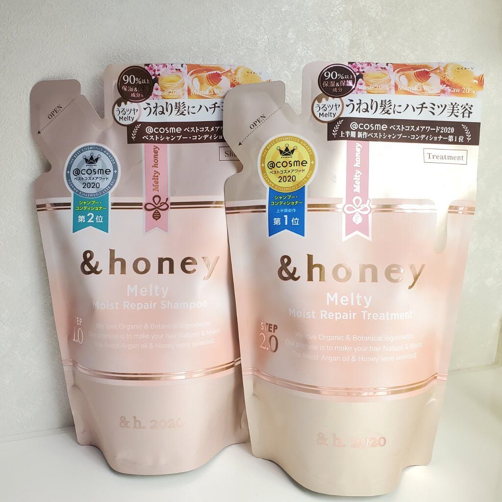 &honey Melty モイストリペア シャンプー1.0/モイストリペア ヘアトリートメント2.0/&honey/市販シャンプーを使ったクチコミ(1枚目)