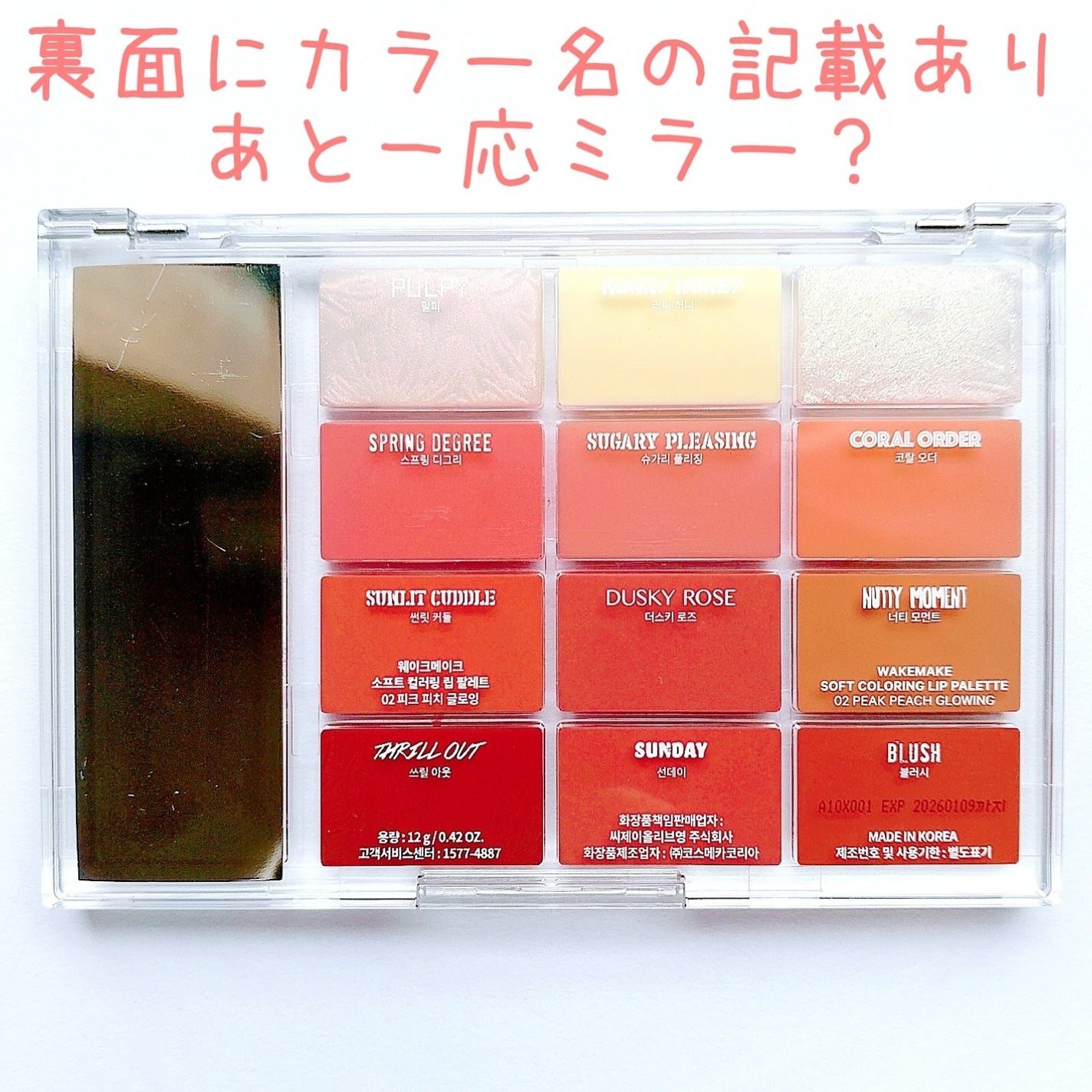 ソフトカラーリングリップパレット/wakemake/口紅を使ったクチコミ(3枚目)