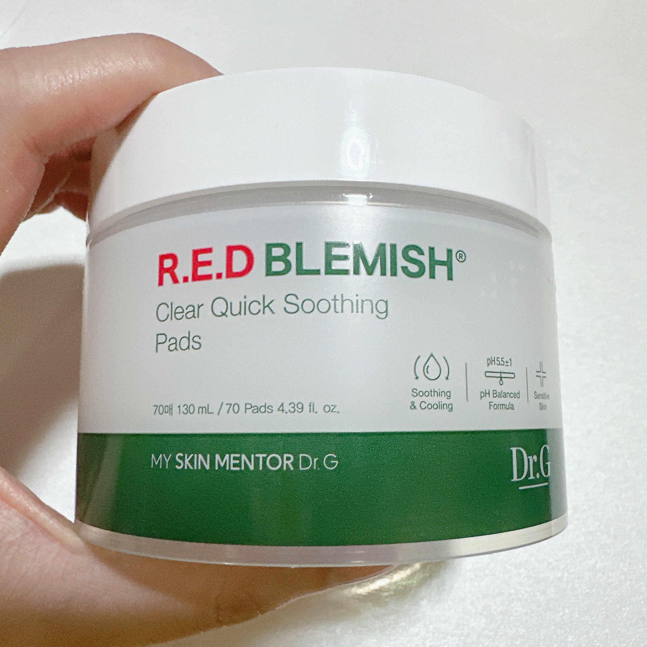 レッドブレミッシュクリアクイックスージングパック/Dr.G/拭き取り化粧水を使ったクチコミ（2枚目）
