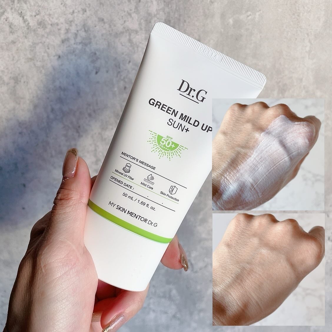 グリーンマイルドアップサンプラス/Dr.G/日焼け止めクリームを使ったクチコミ(3枚目)