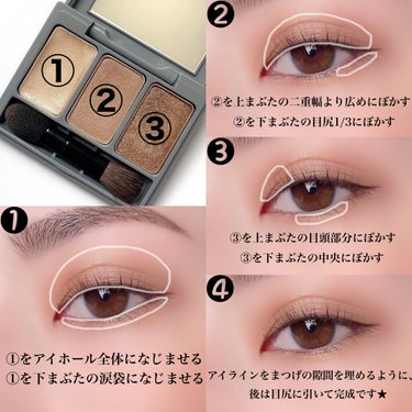 & WOLF スリーサムデザイニングアイカラーのクチコミ「★Today's eye makeup.
✔︎& WOLF(アンドウルフ)/スリーサムデザ.....」（2枚目）