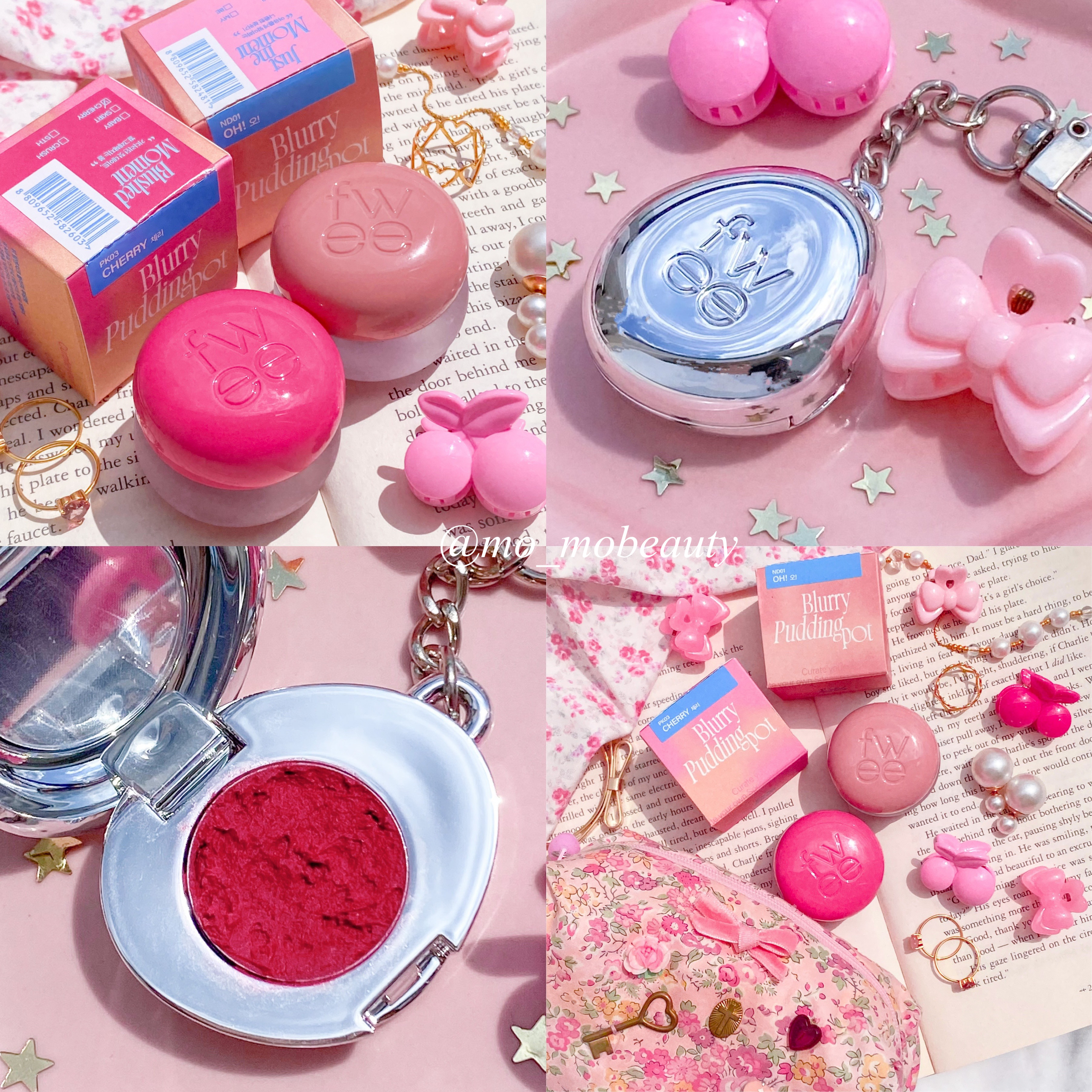 リップアンドチーク ブラーリープリンポット PK03 チェリー/fwee/口紅を使ったクチコミ（3枚目）