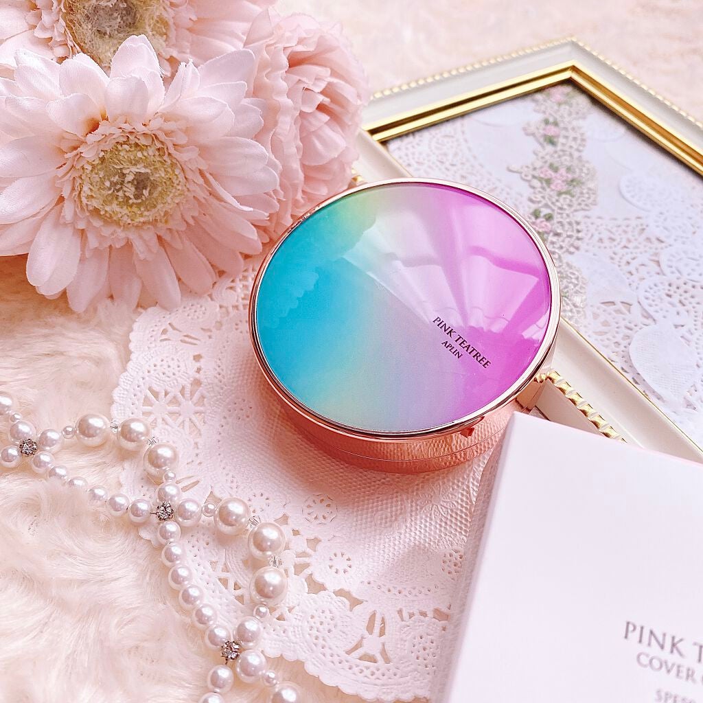 ピンクティーツリーカバークッション/APLIN/クッションファンデーションを使ったクチコミ(1枚目)