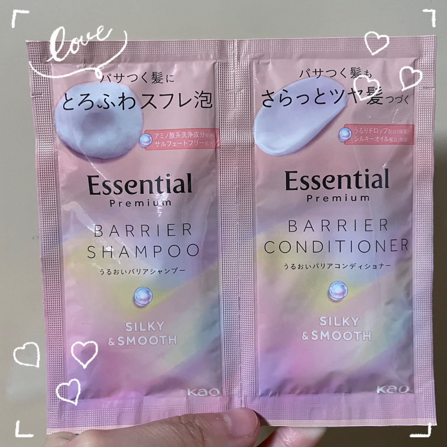 エッセンシャルプレミアム バリアシャンプー・コンディショナー シルキー&スムース/エッセンシャル/市販シャンプーを使ったクチコミ(1枚目)