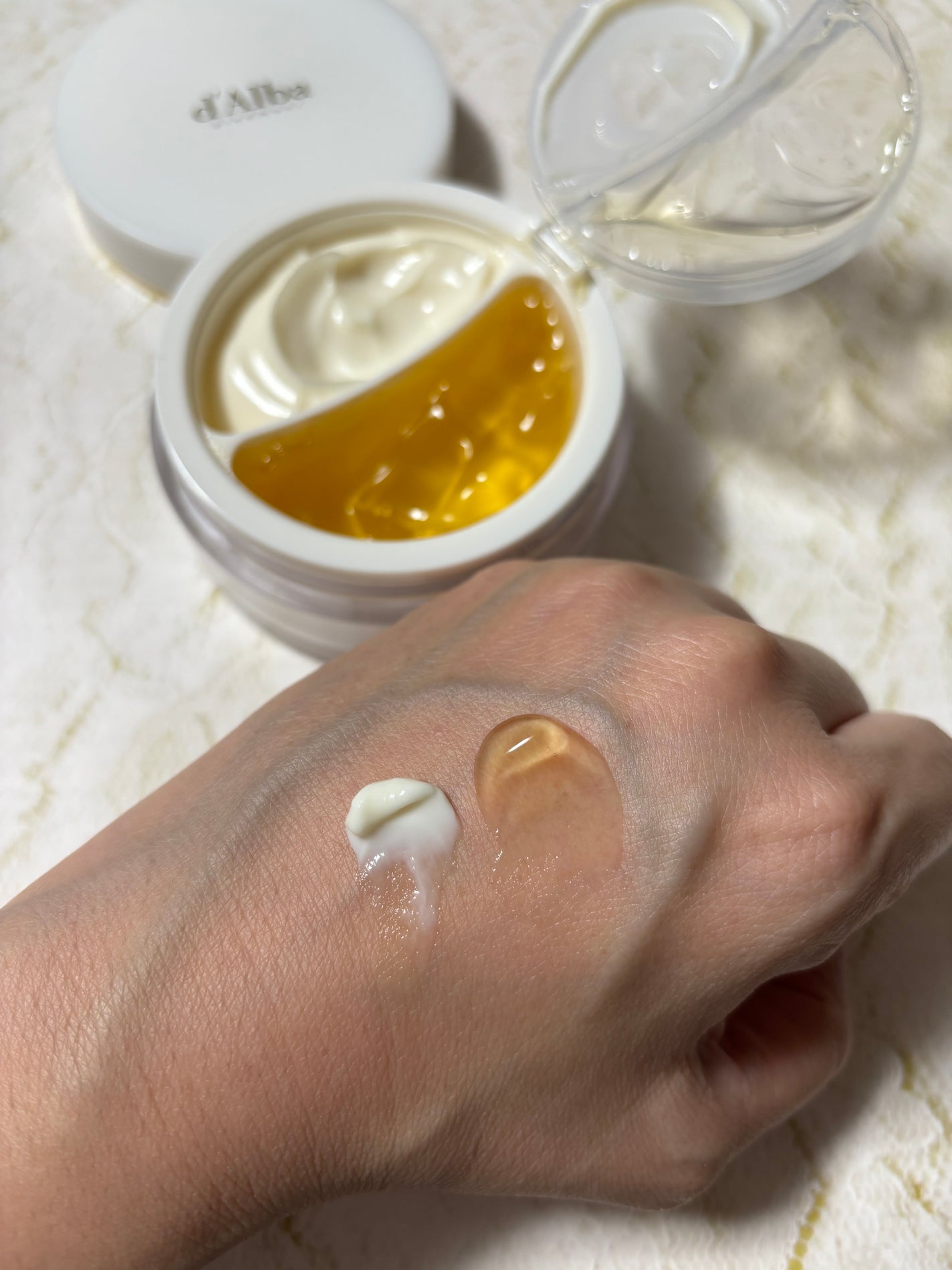 ホワイトトリュフダブルセラムアンドクリーム/ダルバ/フェイスクリームを使ったクチコミ(4枚目)