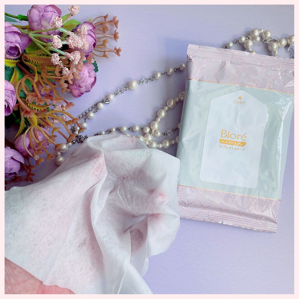 メイクの上からリフレッシュシート うるおいしっとりタイプ/ビオレ/フェイスシートを使ったクチコミ(3枚目)