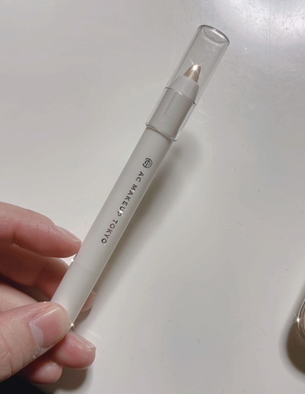 AC シークレット ティアーズバッグ ハイライター/セリア/クリームハイライトを使ったクチコミ（1枚目）