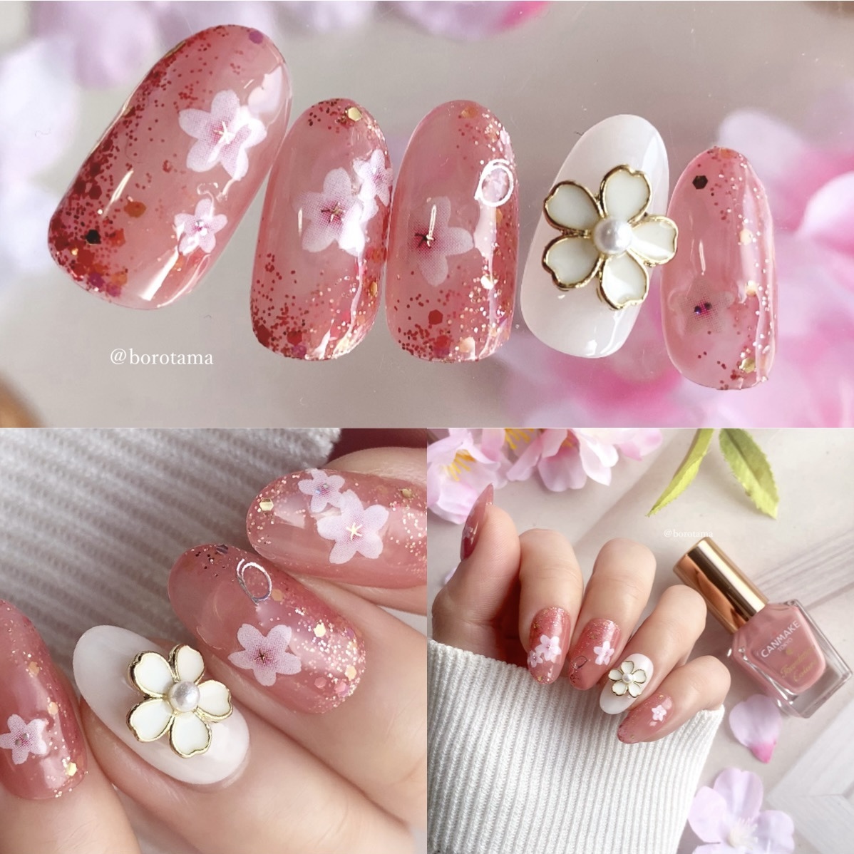 ピンク ラメ 羽 ネイルパーツ 8個 ブルー ラメ 羽 ネイルパーツ 8個