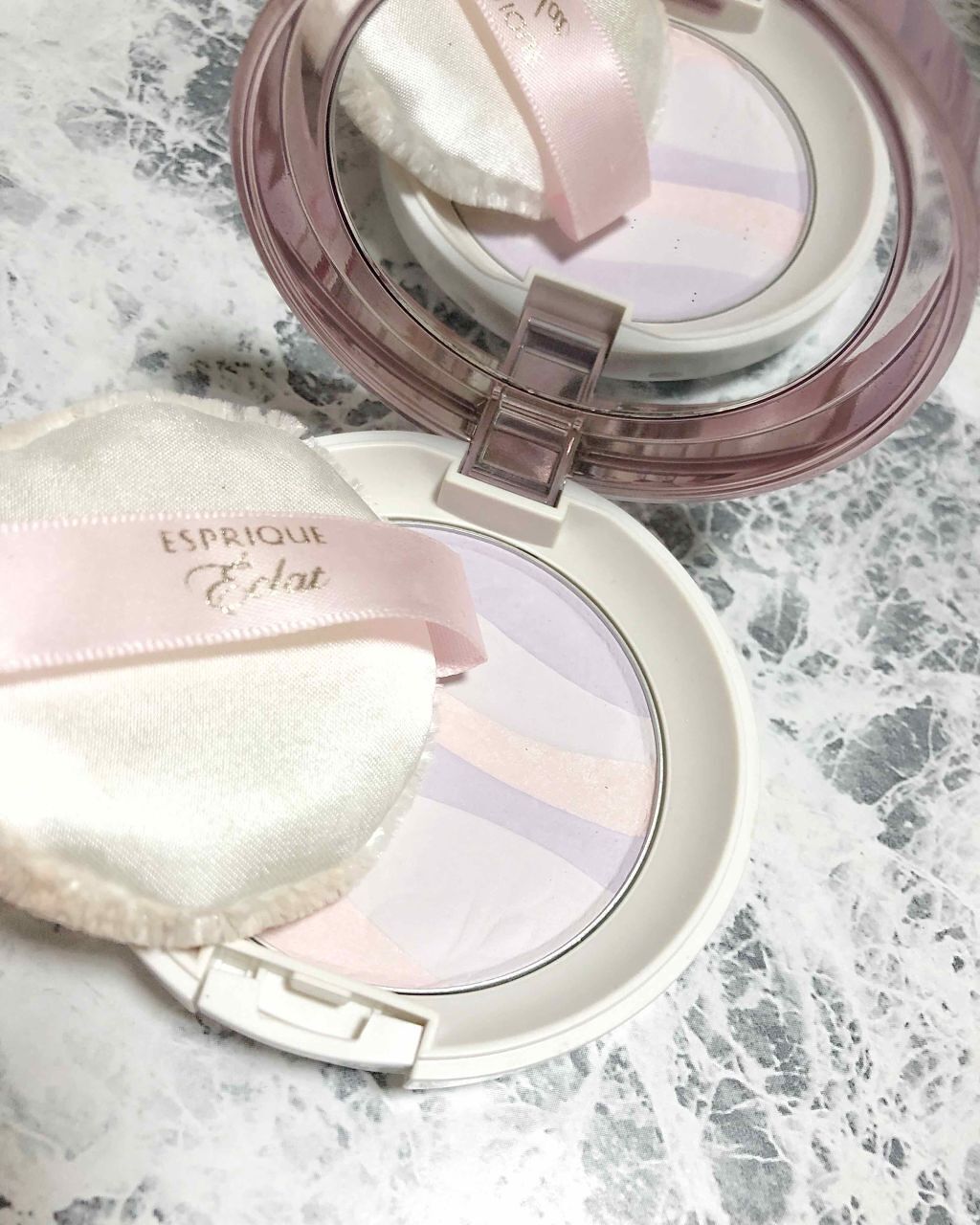 エスプリーク エクラ 明るさ持続 おしろいのクチコミ「エスプリーク エクラ
明るさ持続 おしろい 02 (華やかなピンク系)


ラベンダー×ピンク.....」（1枚目）