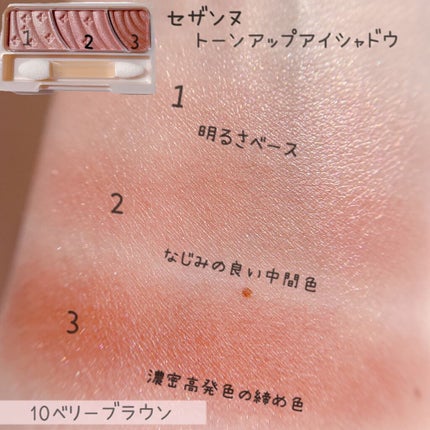 トーンアップアイシャドウ/CEZANNE/アイシャドウパレットを使ったクチコミ(2枚目)