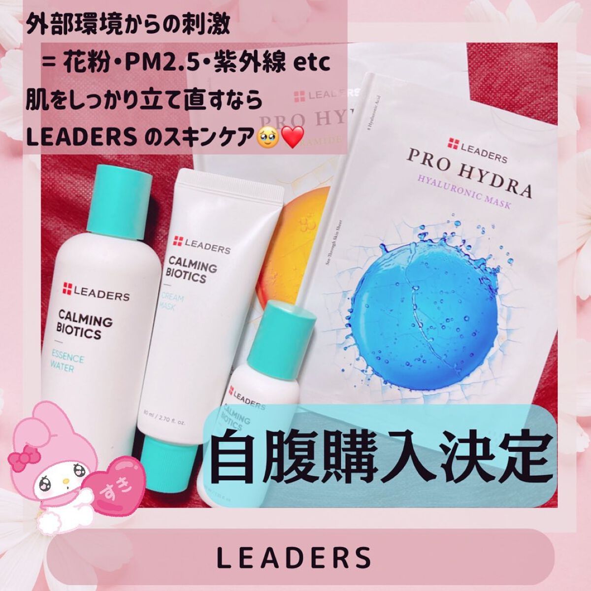 🌸買わなかったことを後悔LEADERS🌸

LEADERS (トナー系)
・カーミングバイオエッセンスウォーター
　(メガ割価格 20%オフ！¥𝟙,𝟡𝟚𝟘)
・カーミングバイオティクスクリームマスク
 (メガ割価格¥𝟚𝟘%オ