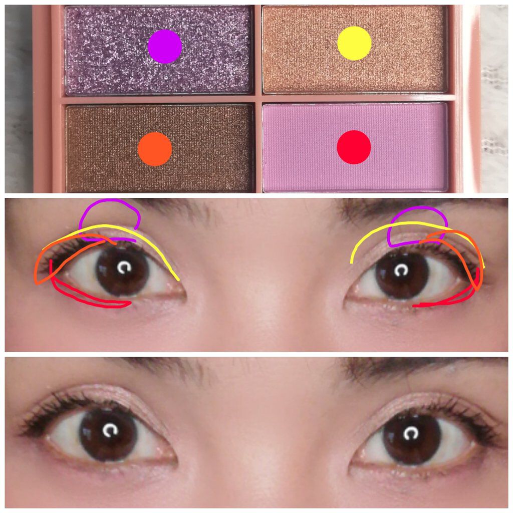 CHEER me COLOR アイシャドウ/セリア/アイシャドウパレットを使ったクチコミ（2枚目）