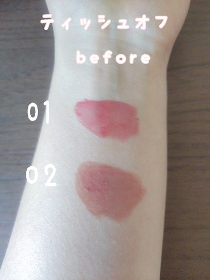 グラッシーボムティント/&nd by rom&nd/リップティントを使ったクチコミ(3枚目)