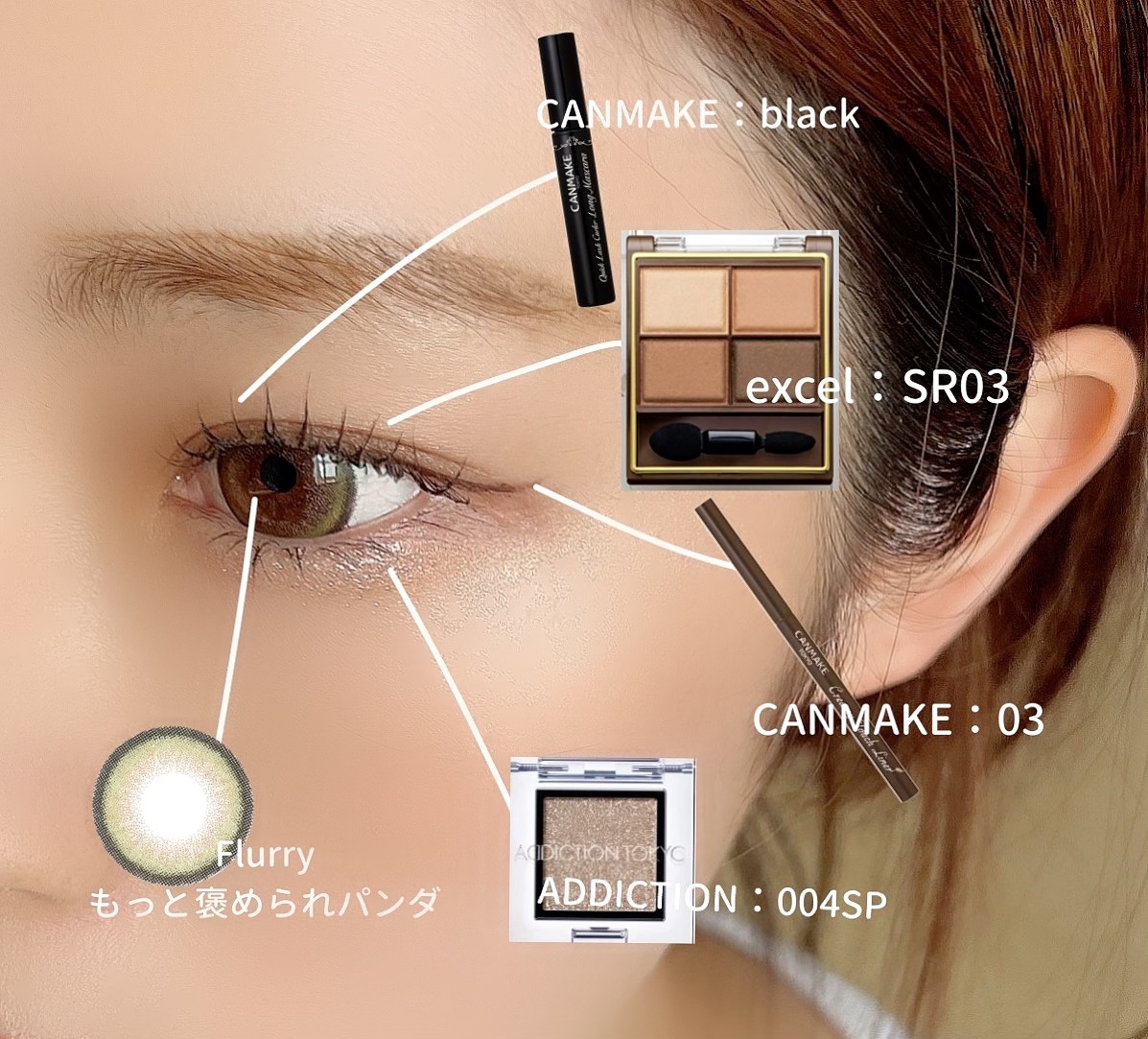 Flurry Monthly ライトカーキブラウン(もっと褒められパンダ)/Flurry by colors/１ヶ月（１MONTH）カラコンを使ったクチコミ（2枚目）