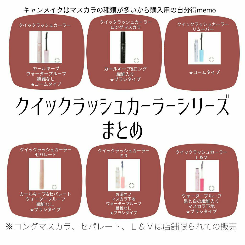 まつのまつよ on LIPS 「自分用memoです。「キャンメイククイックラッシュカーラー」の..」(1枚目)