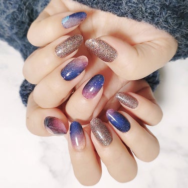 NAILOG ジェルネイルシールのクチコミ「新しくした爪💅

NAILOG
　Milky Way
＋α
　なし

爪がペランペランになっち.....」（2枚目）