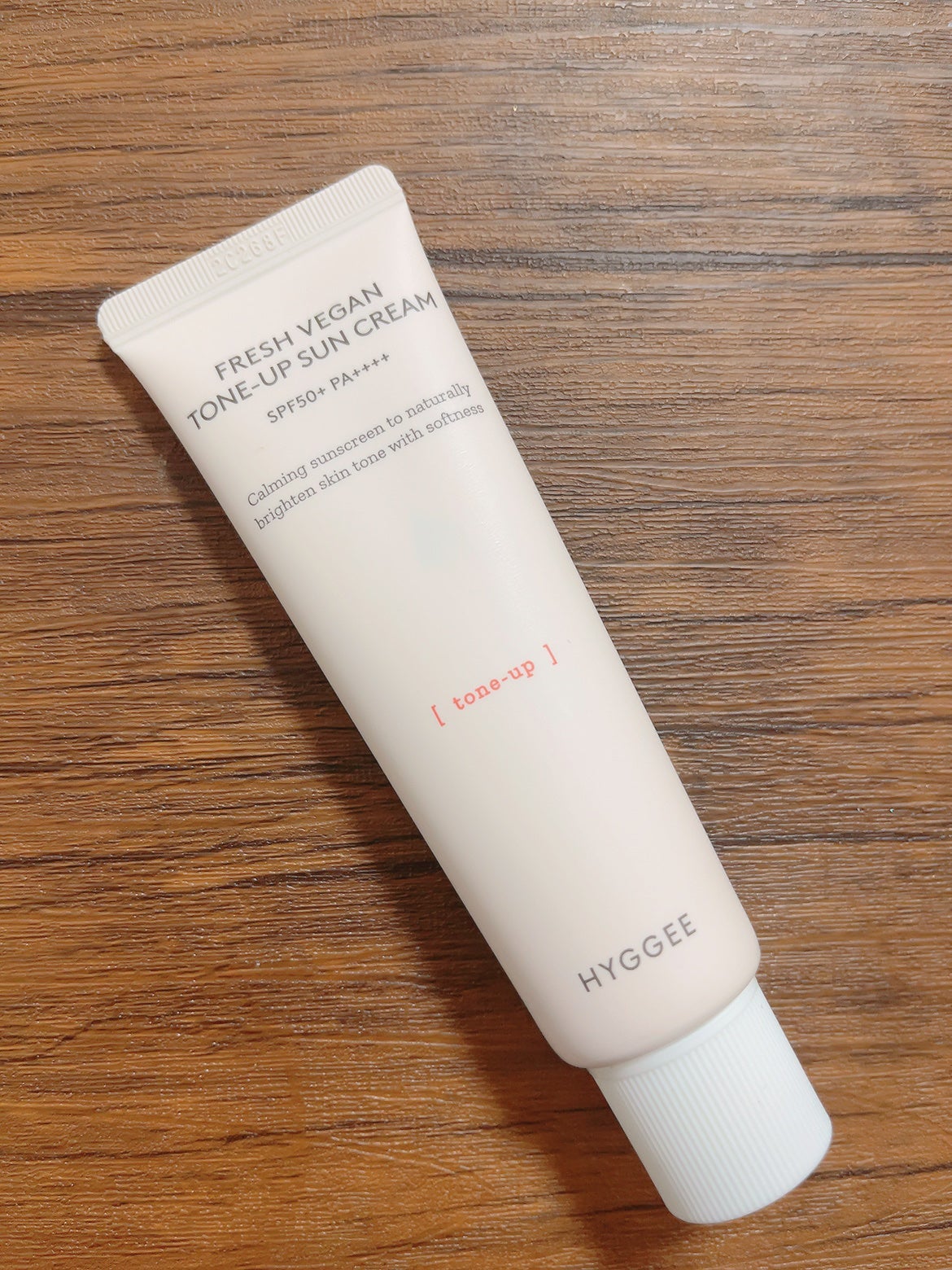 フレッシュヴィーガントーンアップサンクリーム/HYGGEE/日焼け止めクリームを使ったクチコミ(5枚目)