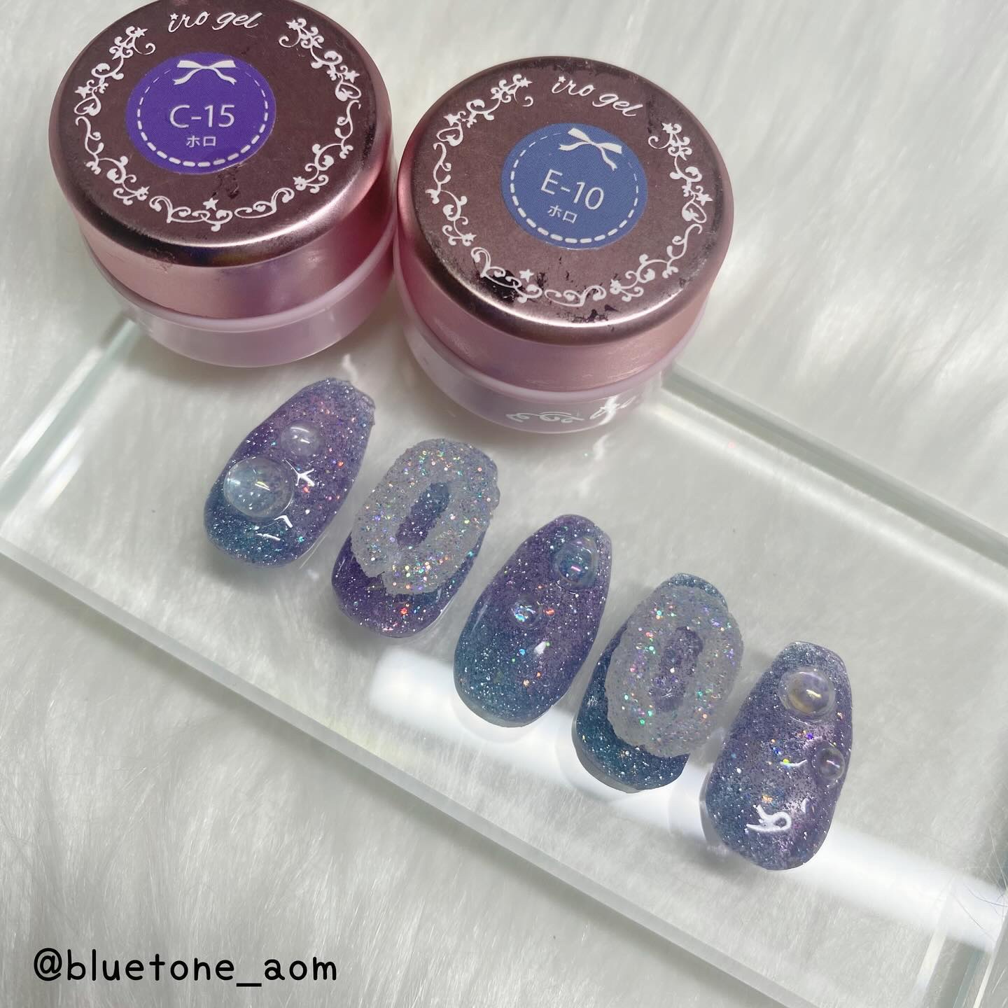 #ネイル,#セルフネイル,#ジェルネイル,#セルフジェルネイル,#ブルーネイル,#パープルネイル,#フラッシュネイル,#シュガーネイル,#寒色ネイルのネイルデザイン