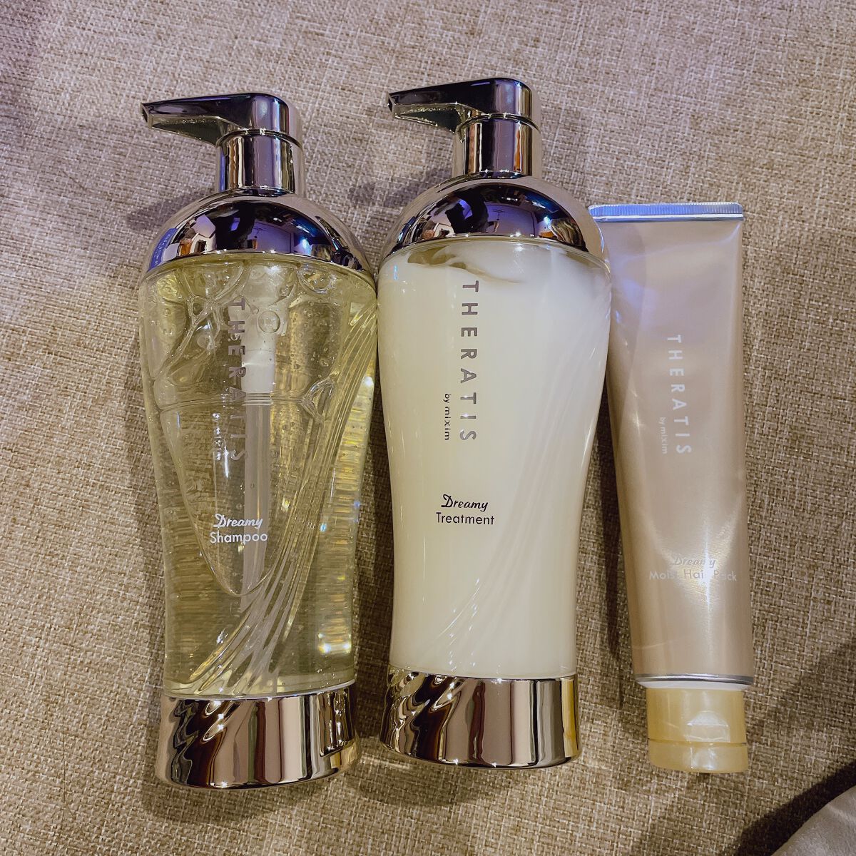 ドリーミー モイスト シャンプー/ヘアトリートメント トリプルセット(シャンプー435mL＋ヘアトリートメント435g＋ヘアパック130g）　　　/THERATIS/市販シャンプーを使ったクチコミ（3枚目）