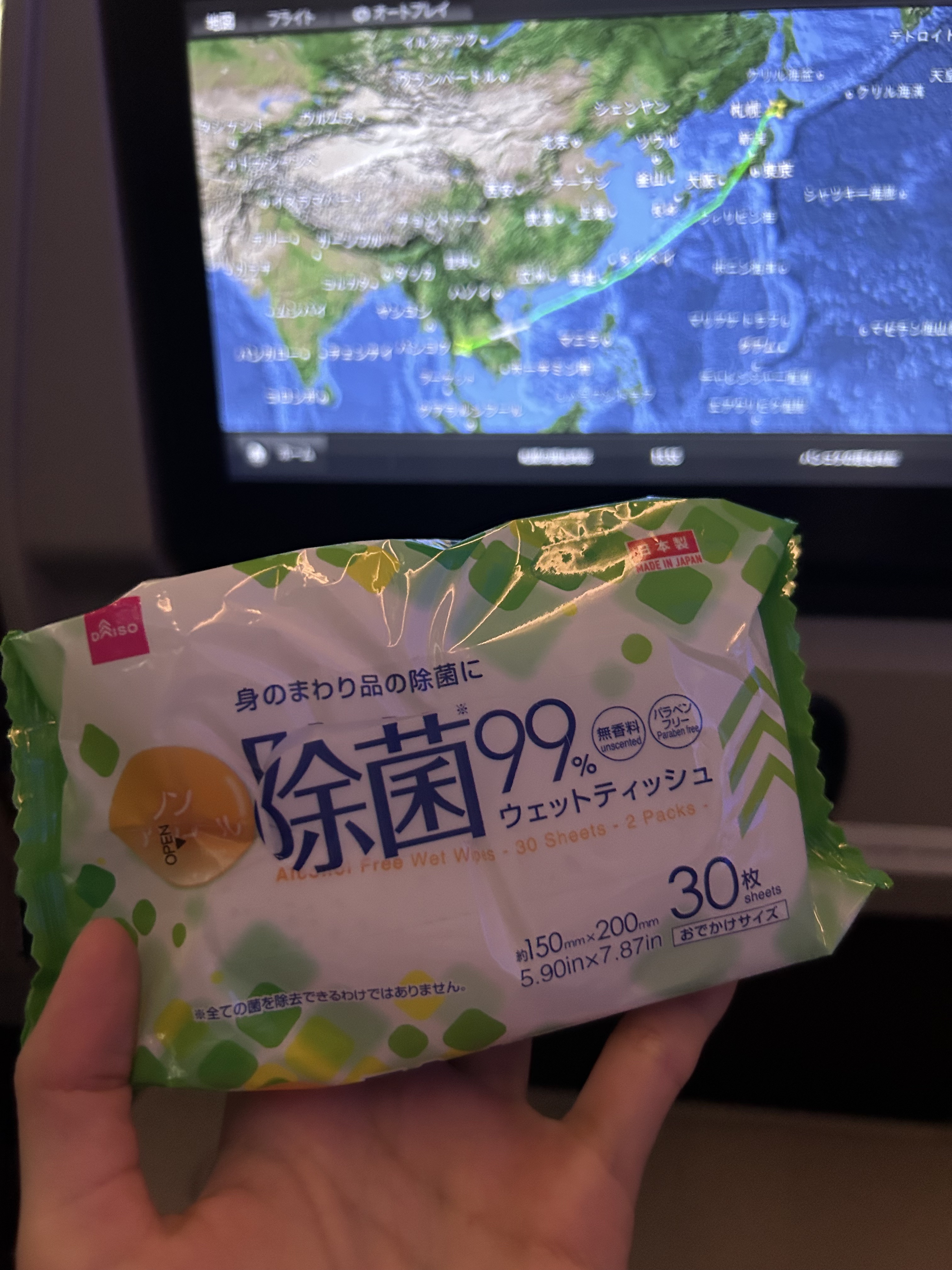 DAISO 除菌99%ウェットティッシュのクチコミ「DAISO
除菌99%ウェットティッシュ

海外旅行で除菌ウェットティッシュは必須だと思いまし.....」（1枚目）
