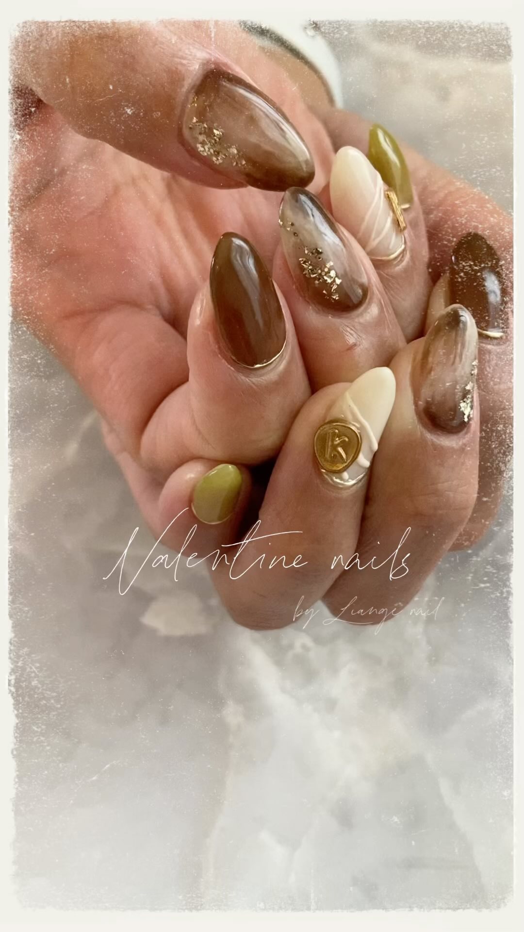 #リアンジェネイル,#柏ネイル,#ネイル,#ニュアンスネイル,#大人ニュアンスネイル,#バレンタインネイル,#ミラーネイル,#カフェラテネイル,#チョコネイル,#チョコレートネイル,#冬ネイルのネイルデザイン