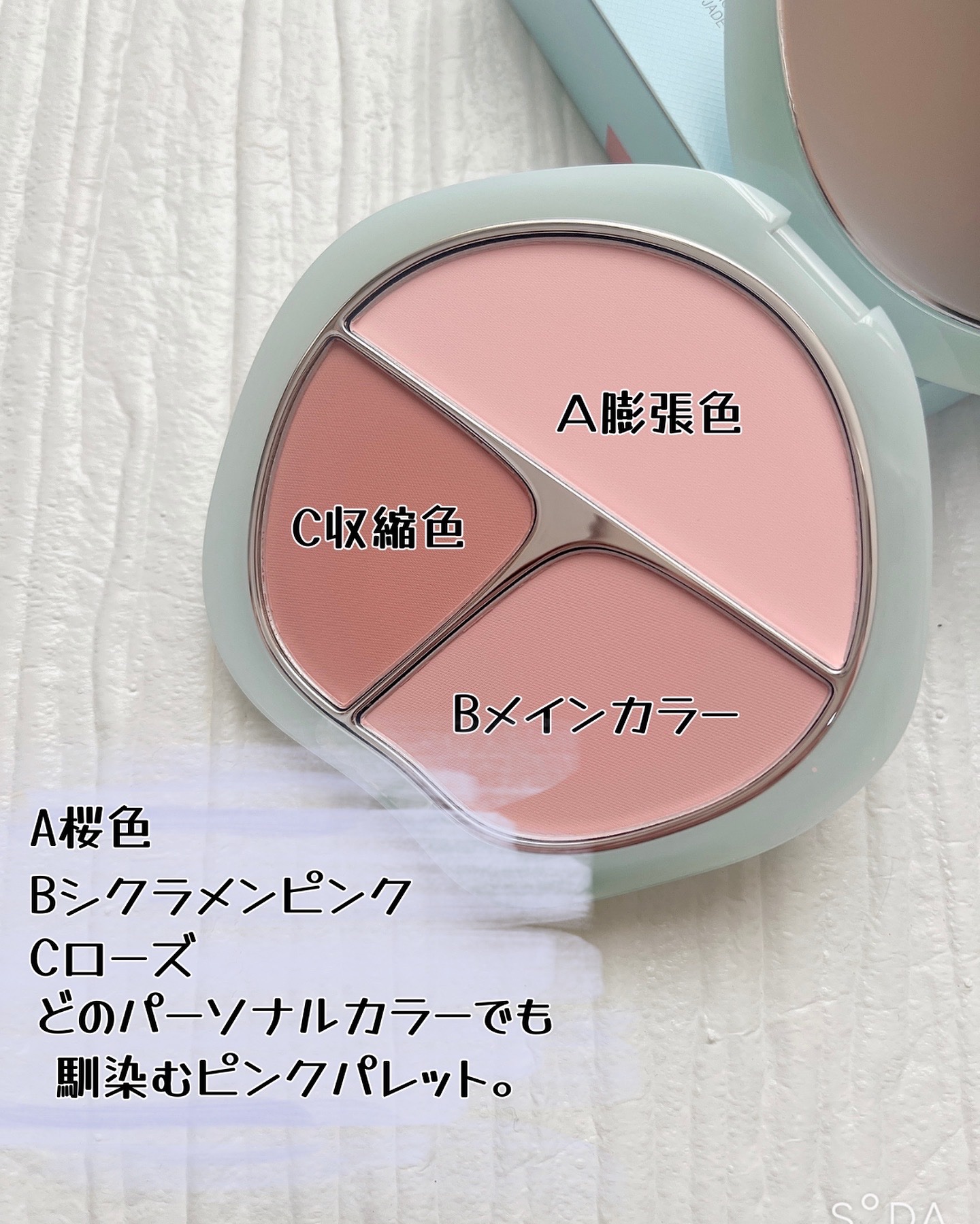 TIMAGE  3色チークパレット/TIMAGE/パウダーチークを使ったクチコミ（2枚目）