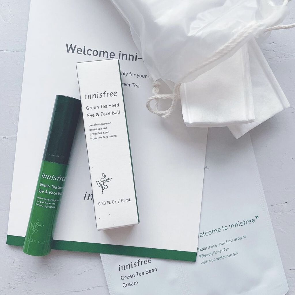 グリーンティーシード アイ＆フェイスボール/innisfree/美容液を使ったクチコミ（2枚目）