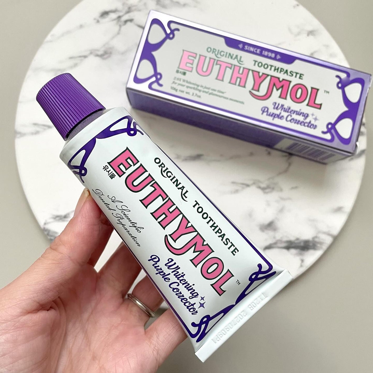 ホワイトパープル歯みがき ピーチフローラルミントの香り/EUTHYMOL/歯磨き粉を使ったクチコミ(3枚目)