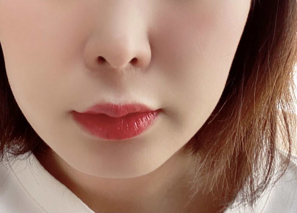 ドラマティックルージュEX RS377 フェイントスマイル/マキアージュ/口紅を使ったクチコミ（3枚目）