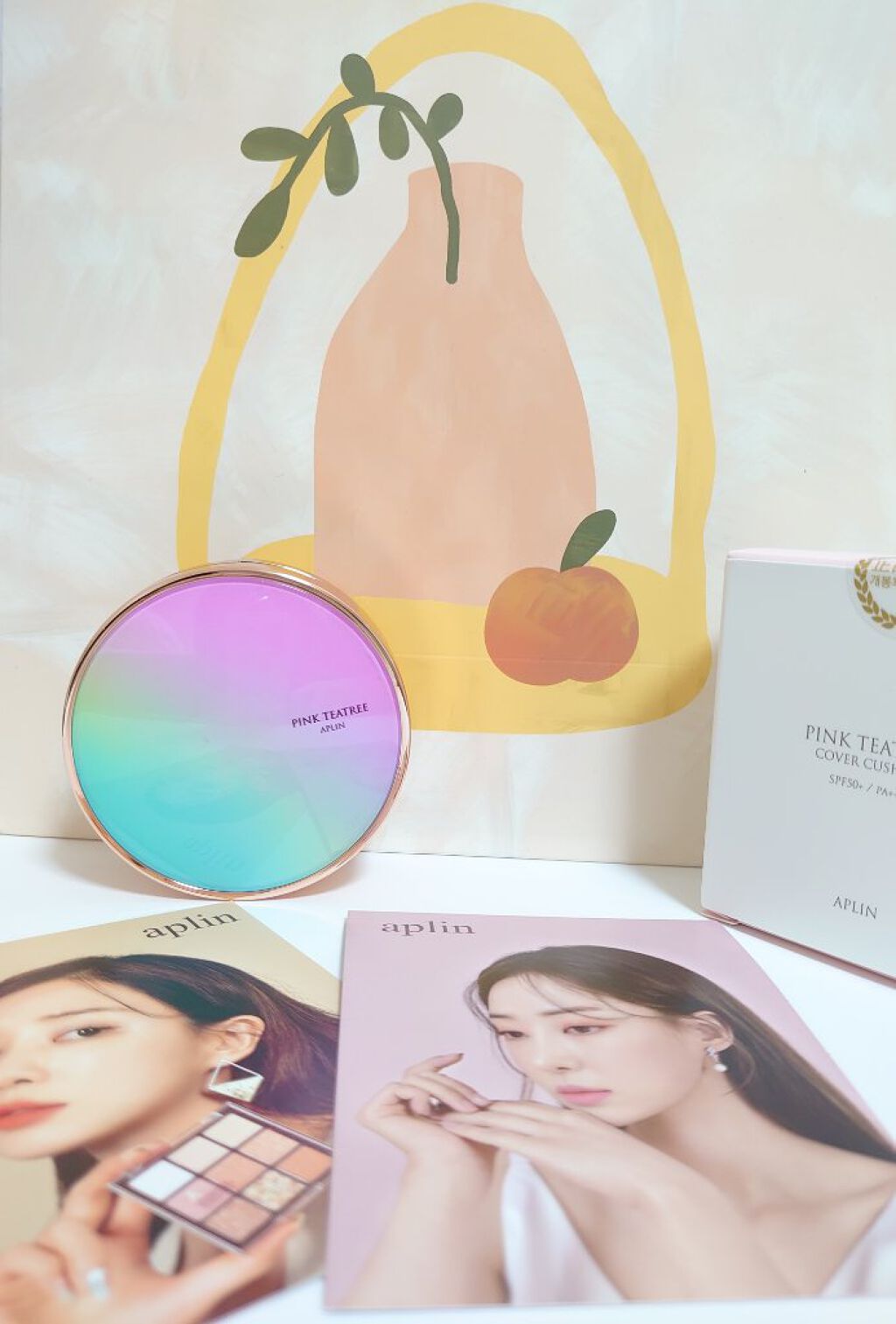 ピンクティーツリーカバークッション/APLIN/クッションファンデーションを使ったクチコミ（1枚目）