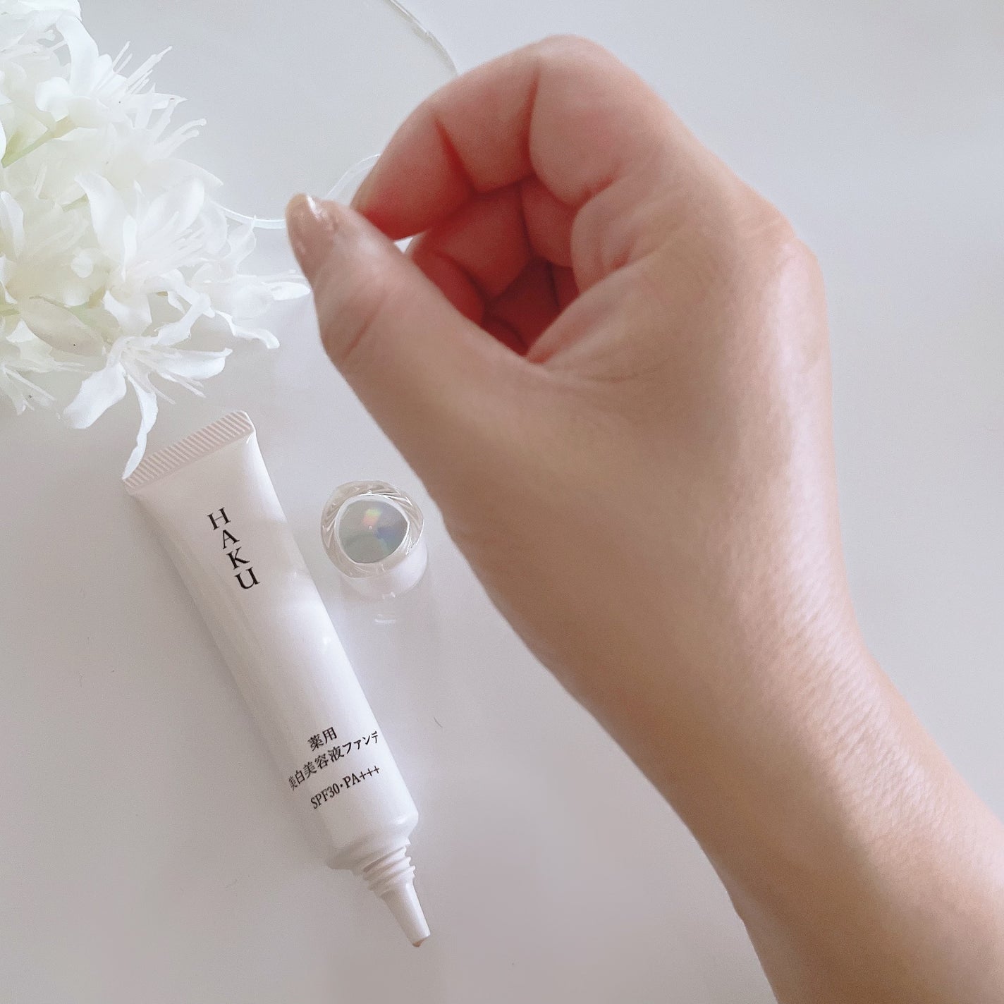 薬用 美白美容液ファンデ(医薬部外品)/HAKU/クリーム・エマルジョンファンデーションを使ったクチコミ(5枚目)