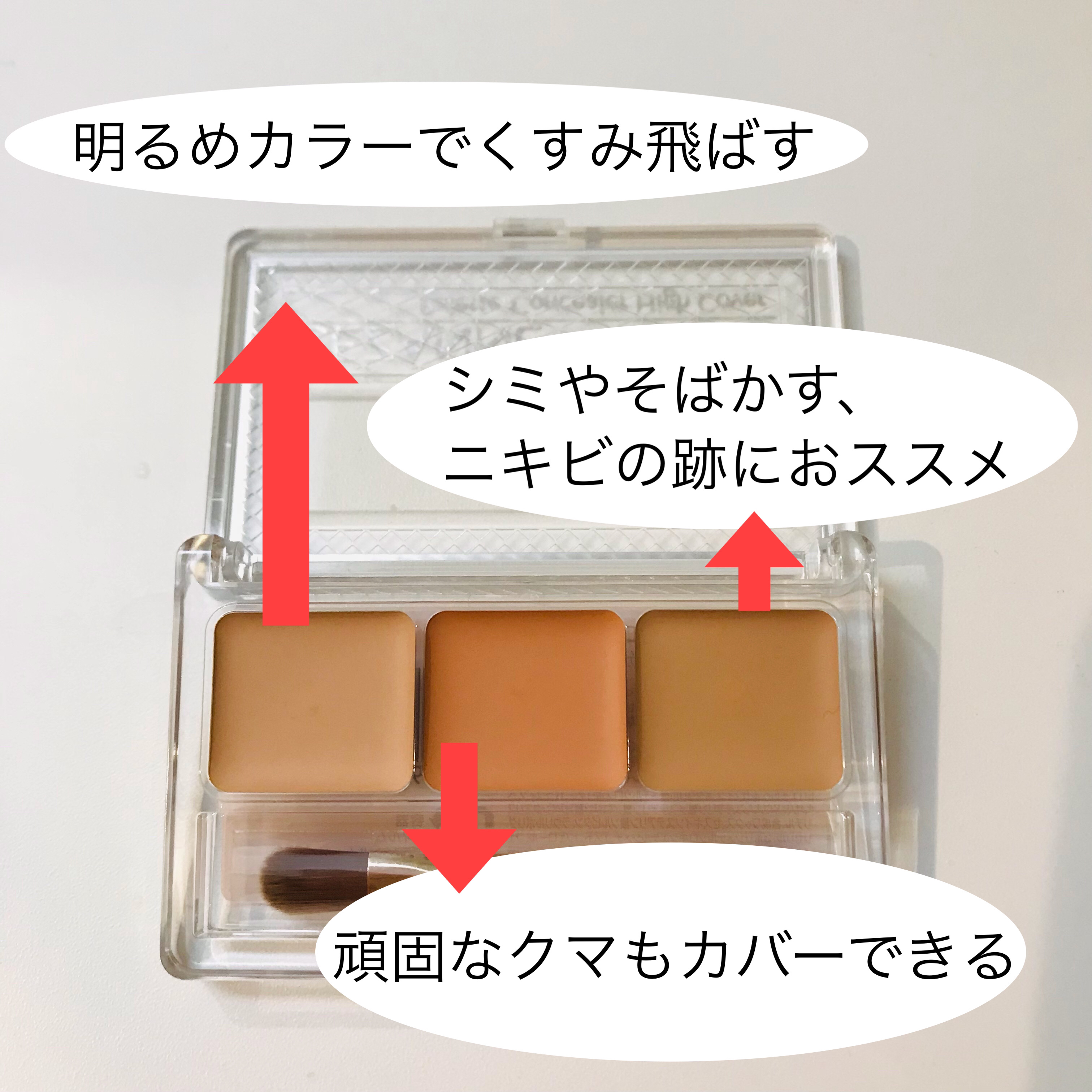 パレットコンシーラー ハイカバー/CEZANNE/パレットコンシーラーを使ったクチコミ（3枚目）