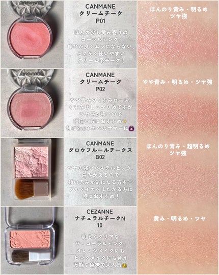 KAREN/パーソナルカラーアナリスト on LIPS 「サロンにあるピンク系チークを一気見せ🫶🏻以前も比較投稿したこと..」(5枚目)