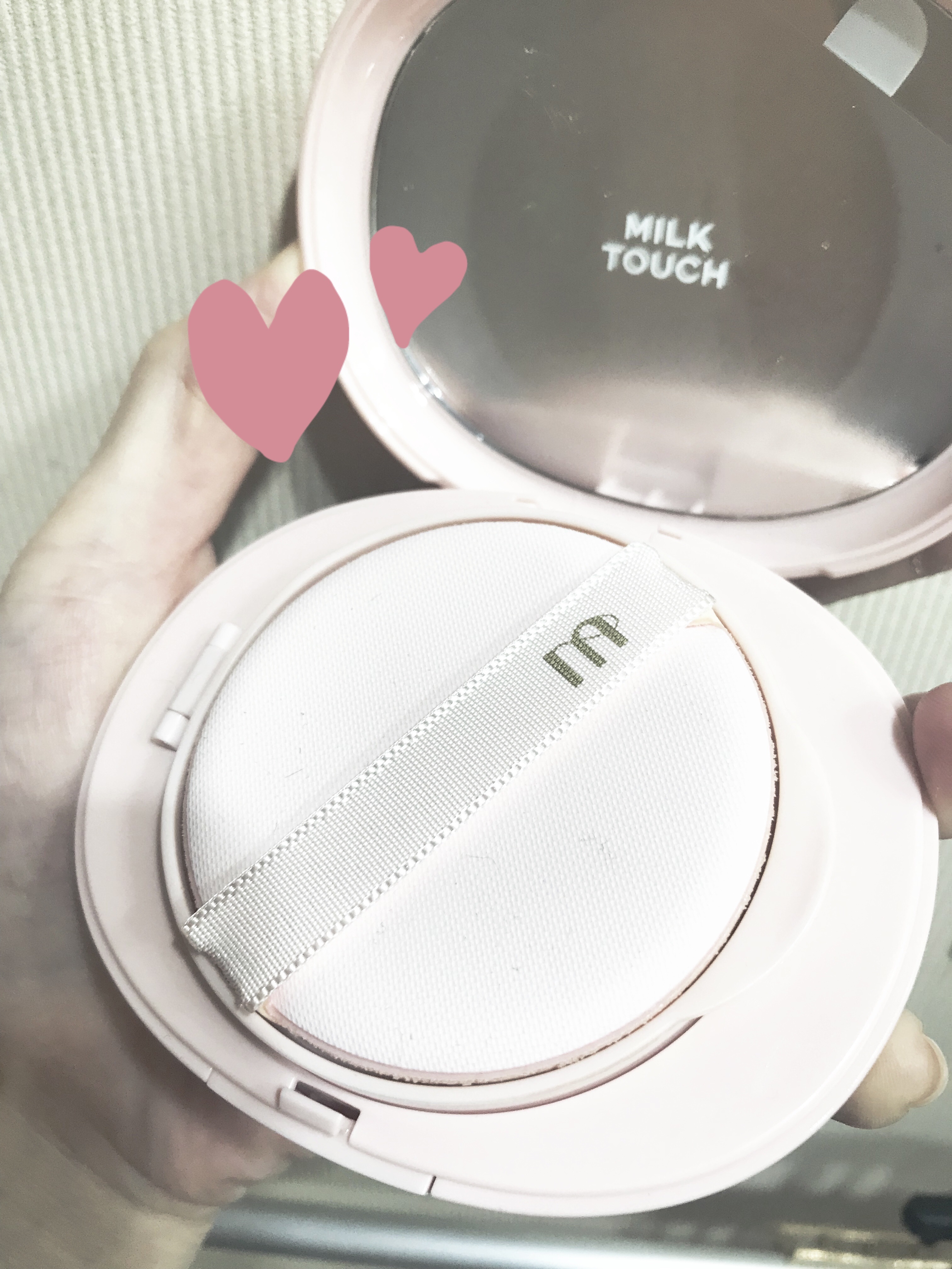 オールデイスキンフィットミルキーグロウクッション 03 Natural Beige(ナチュラル ベージュ)/Milk Touch/クッションファンデーションを使ったクチコミ（2枚目）