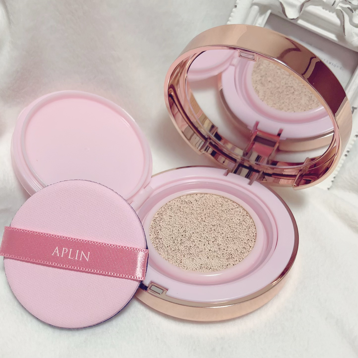 ピンクティーツリーカバークッション 17号 ポーセリンベージュ/APLIN/クッションファンデーションを使ったクチコミ（2枚目）