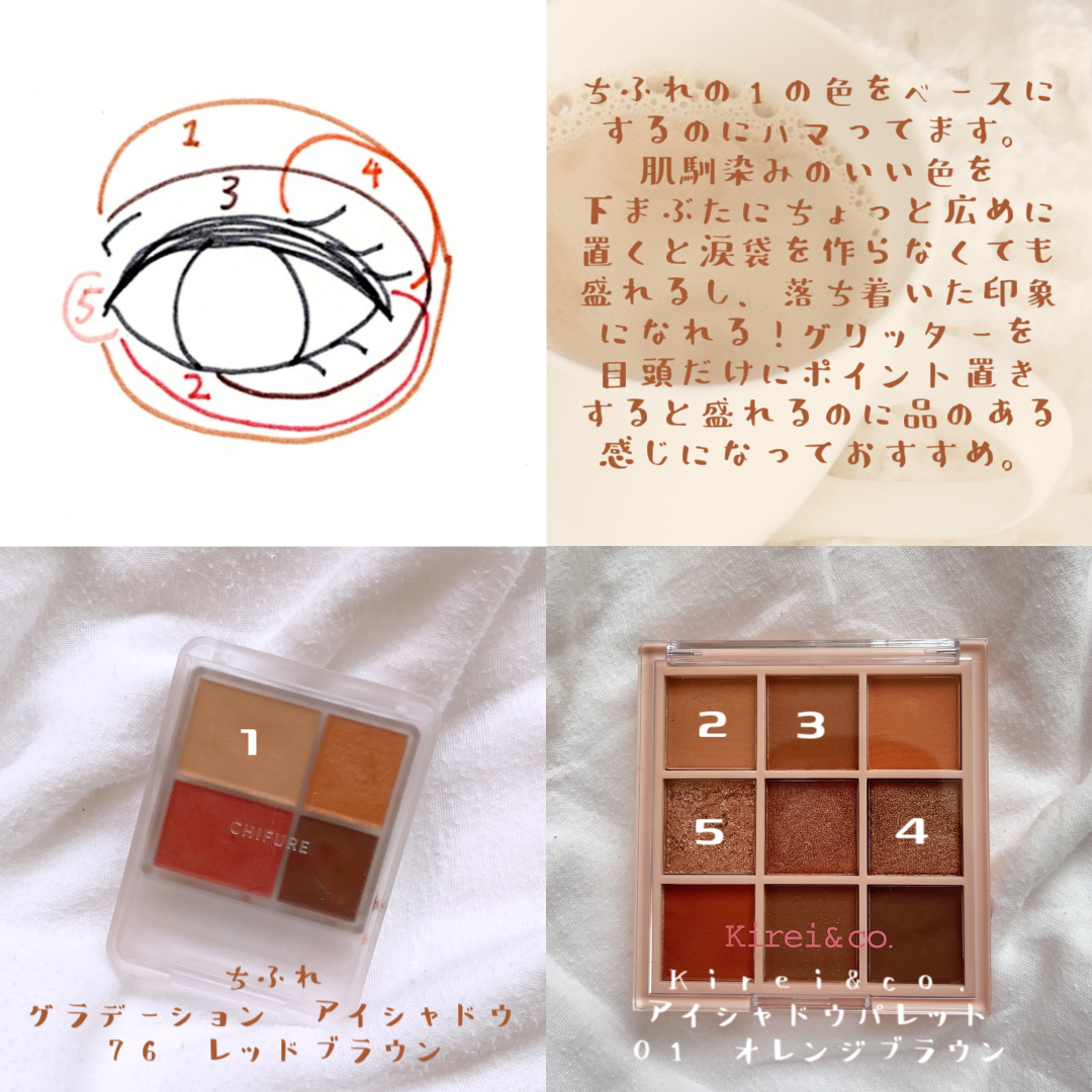 グラデーション アイシャドウ/ちふれ/アイシャドウパレットを使ったクチコミ（2枚目）