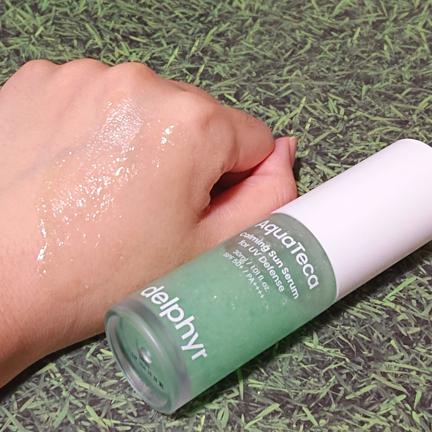 AquaTeca calming sun serum/Delphyr/日焼け止めローションを使ったクチコミ(2枚目)